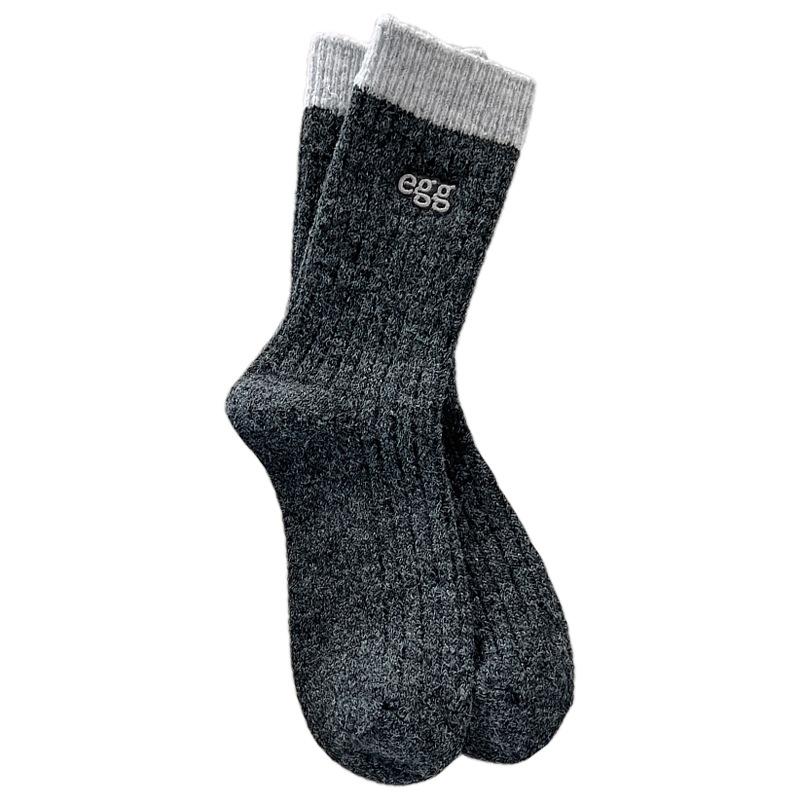Season Socks Color Matching Medium Tube Socks Fleece Thickened Warm Wool Socks Embroidered Letters Retro Stacking Socks Women