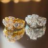 Bague Œuf de Pigeon Flash Industrie Lourde Française Vent Old Money Vintage Bague Diamant Croisé Mode Luxe Léger Femme