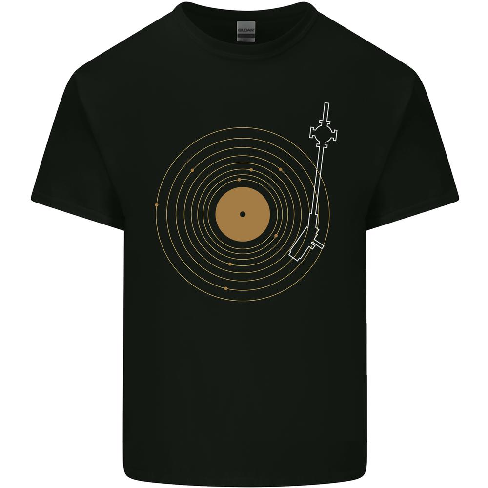 Vinyl Record Galaxy Music Record Turntable Unisexs Cotton TShirt Tee Top S