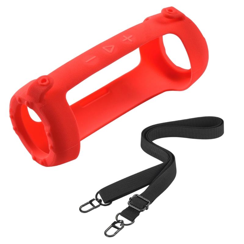 

Flexible Speaker Case With Shoulder Strap Shockproof Precise Charging Port Cut For FLIP 7 Speaker