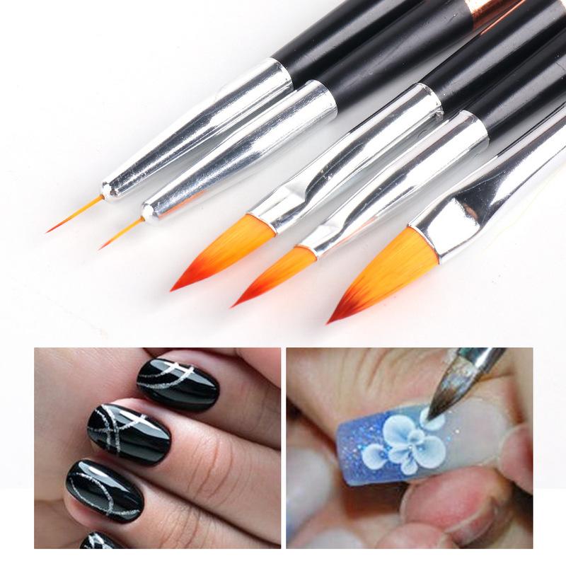 5 Pcs/Set Nail Art Pen 2 In 1 Double Ends Dotting Drawing Painting UV Gel Liner Polish Brush Set Nail Art Dotting Tools
