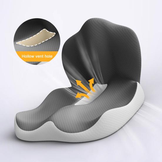 Sittepute med Ergonomisk Design Ryggstøtte Sklisikker Memoryskum Lett Bærbar Smertelindrende Sittepute
