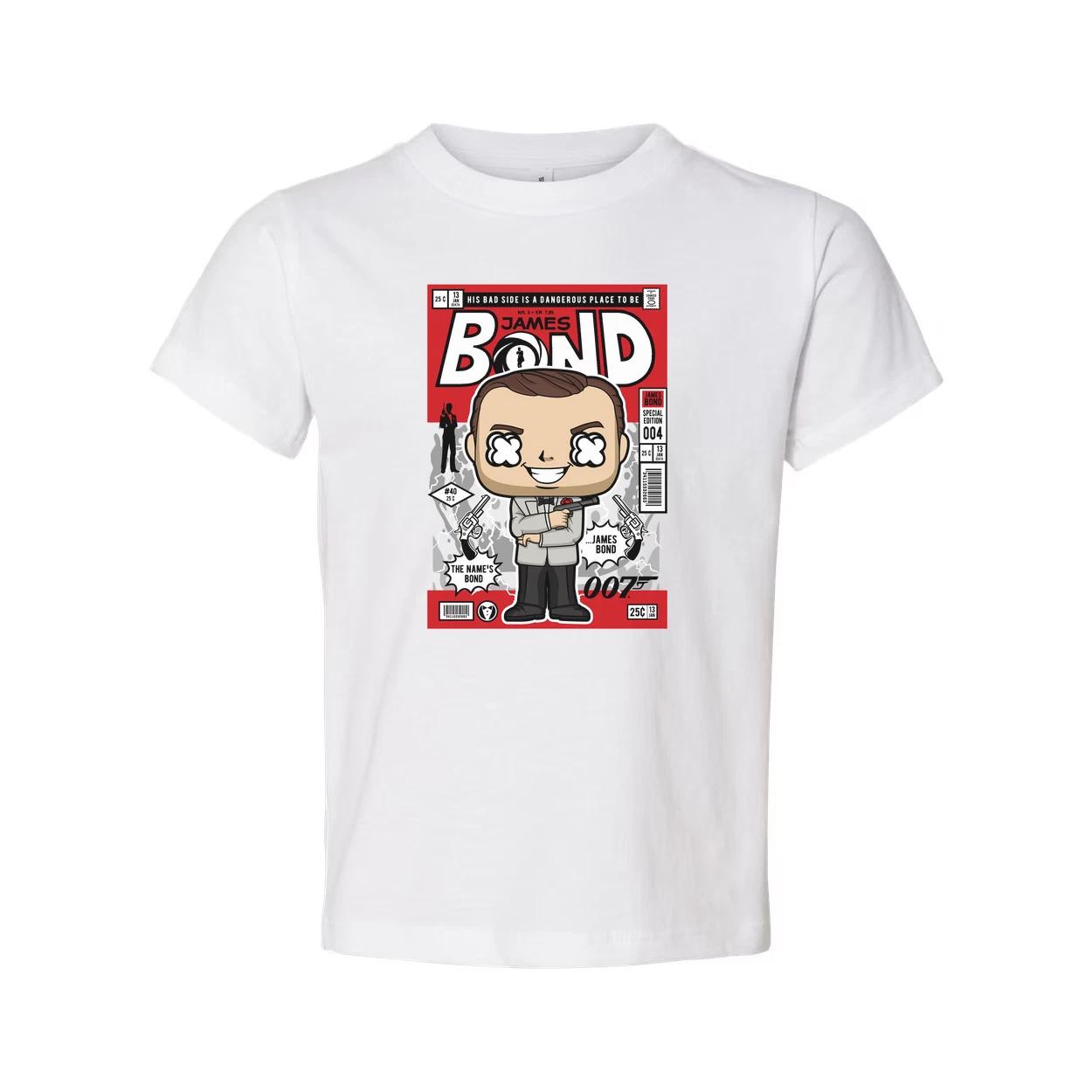 

James Bond Comic Style Pop Art Unisex T Shirt Featuring Cartoon Agent Print For 2XL