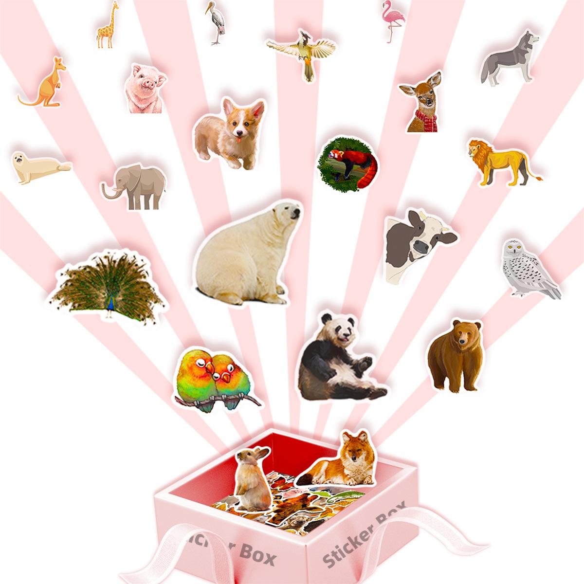 

Креативный набор наклеек 50 наклеек Зоопарк Компьютер Кружка для воды Мобильный телефон Водонепроницаемые Граффити Реалистичные Маленькие Животные