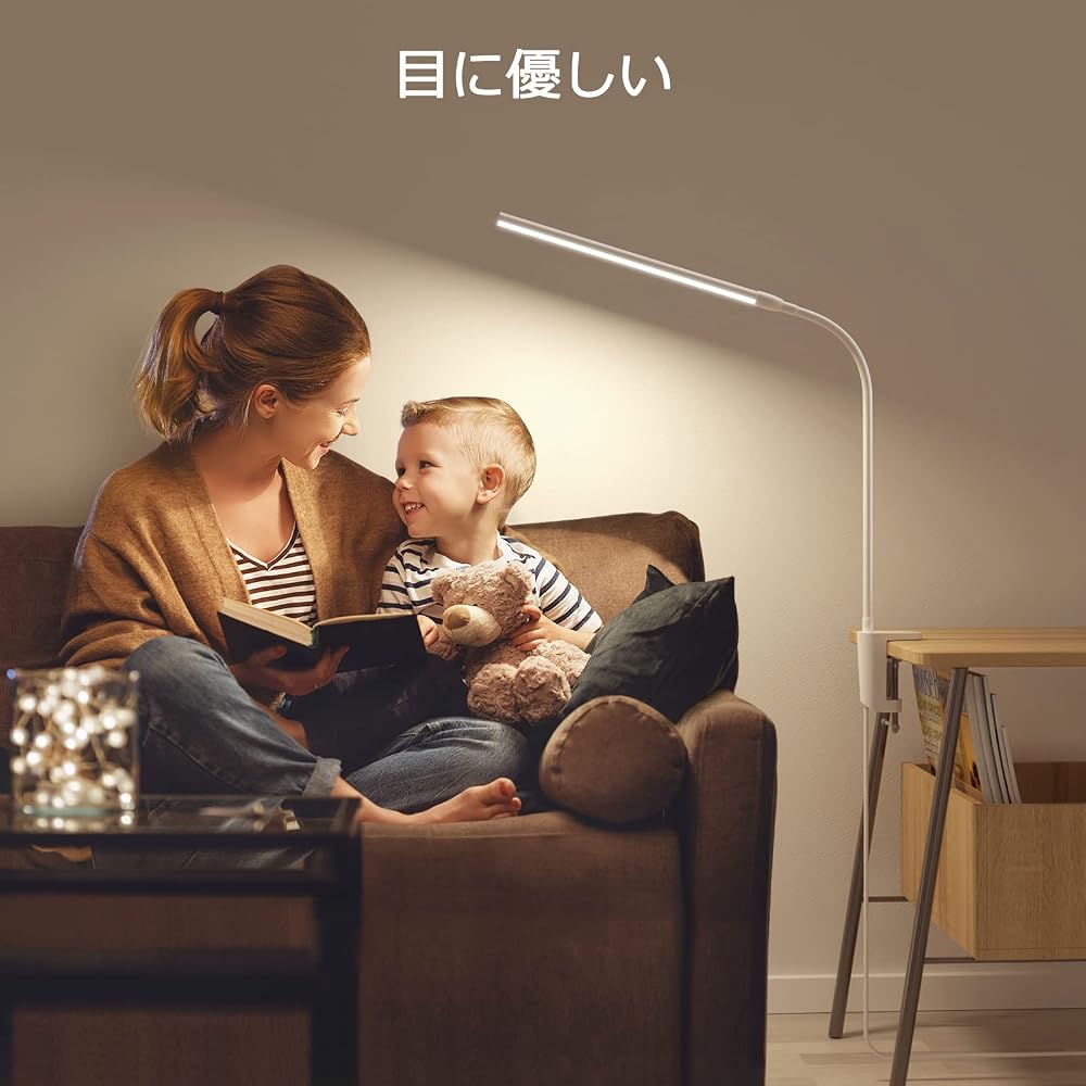 Lepro LED Desk Lamp Clamp Light Eye-Caring Clip Light USB Powered (White)