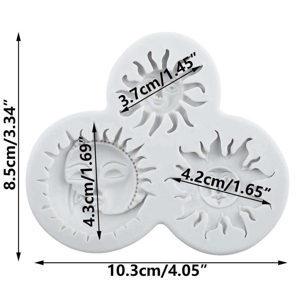 Sonne Mond Gesicht Stern Silikonform Altgriechische Mythologie Fondantformen Kuchen Dekorationswerkzeuge Cupcake Topper Süßigkeiten Harz Ton Schokolade Gumpaste Form