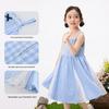 Xiaoyinman Girls' Sweet Lace Bow Plaid Suspender Dress