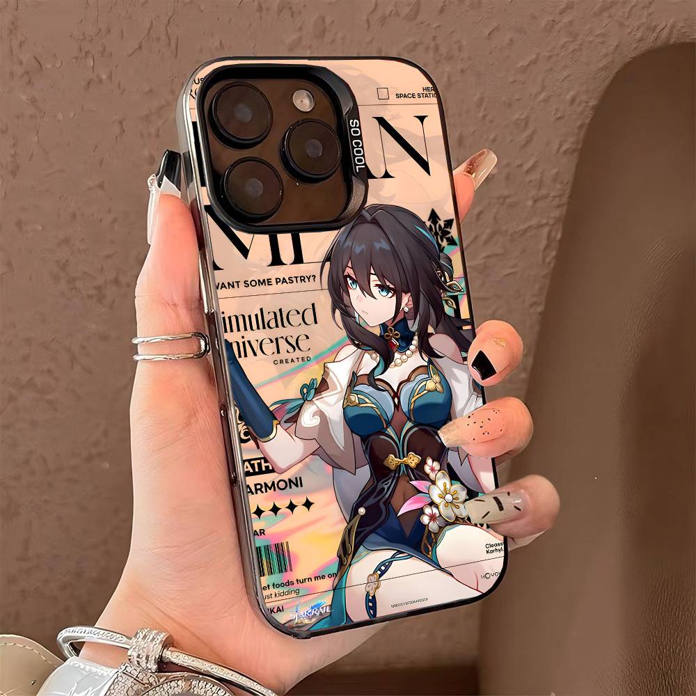 Honkai Star Rail Ruan Mei Handyhülle für iPhone 17 17Air 16 15 14 13 12 11 Pro Max Plus Bunt Silber
