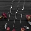 New Personality Gothic Sliver Color Hand Sword Cross Pendant Medieval Celtic Necklace for Women Men Collar Chain Jewelry Gifts