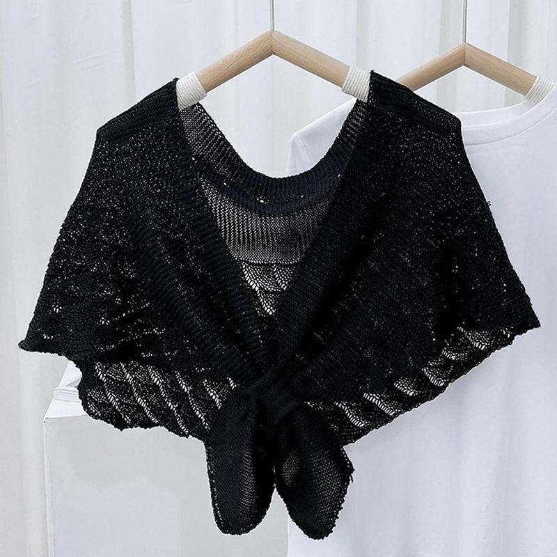 Kvinners fasjonable strikkesjal kan brukes i alle årstider. Allsidig high-end sjal. Solbeskyttelse og varmt skjerf