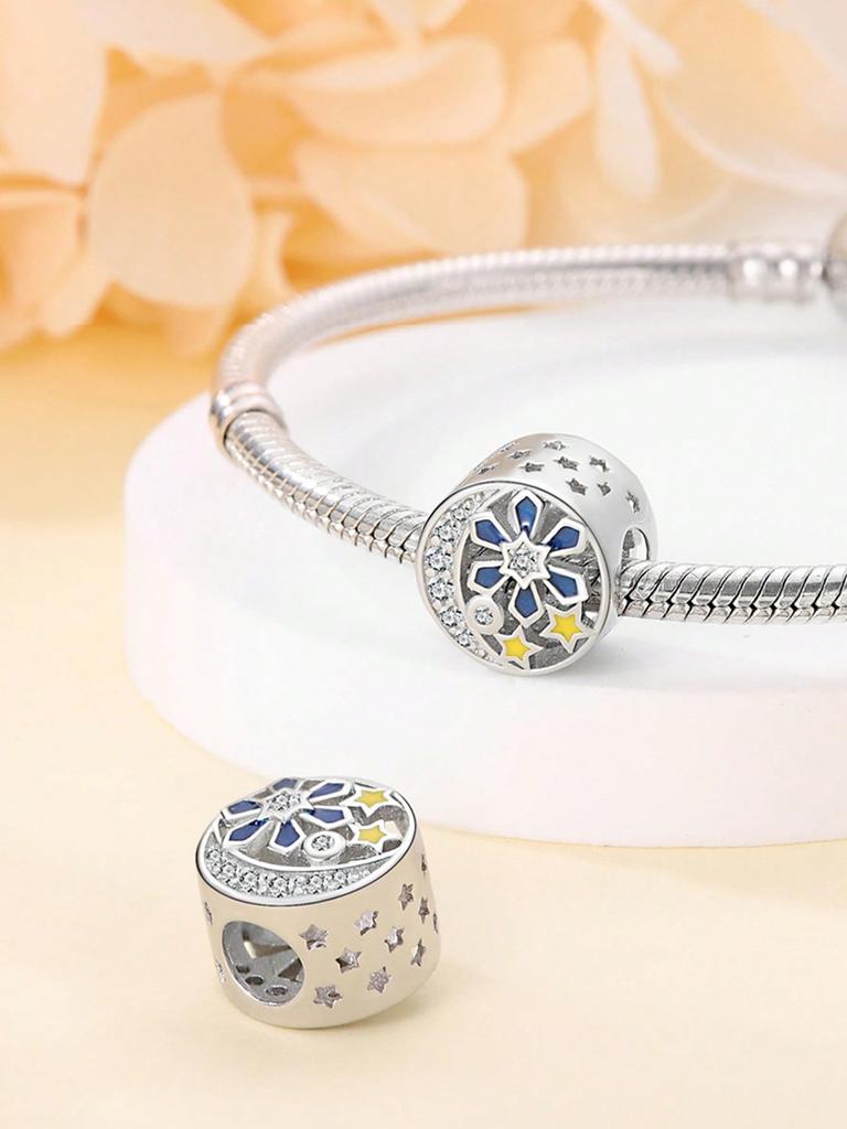 Charms Plata Starry Sky Beads Charm Copper Plated Fit Charms Copperoriginal Bracelet For Jewelry Making Diy Charm