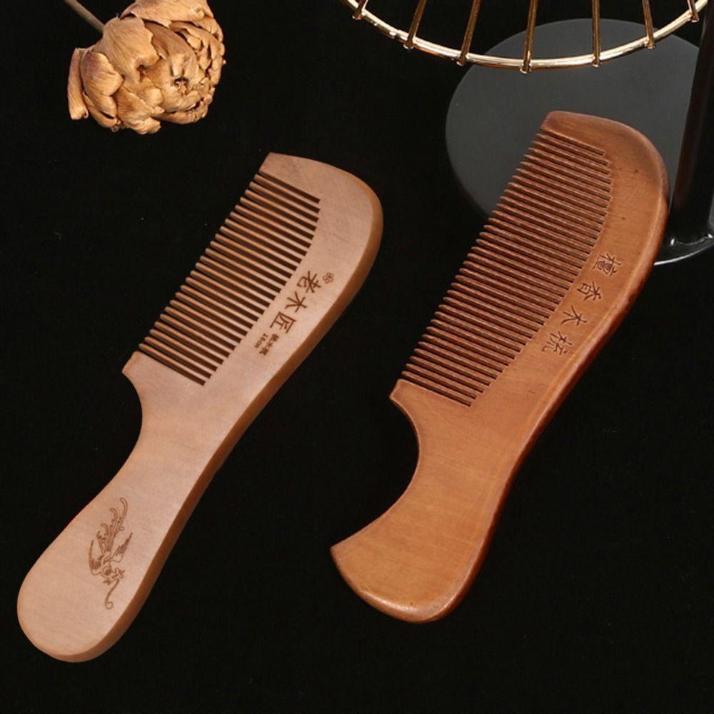 Narrow Tooth Wooden Scalp Combs Coarse Tooth Meridian Gua Sha Pocket Comb  Hair Styling Tools
