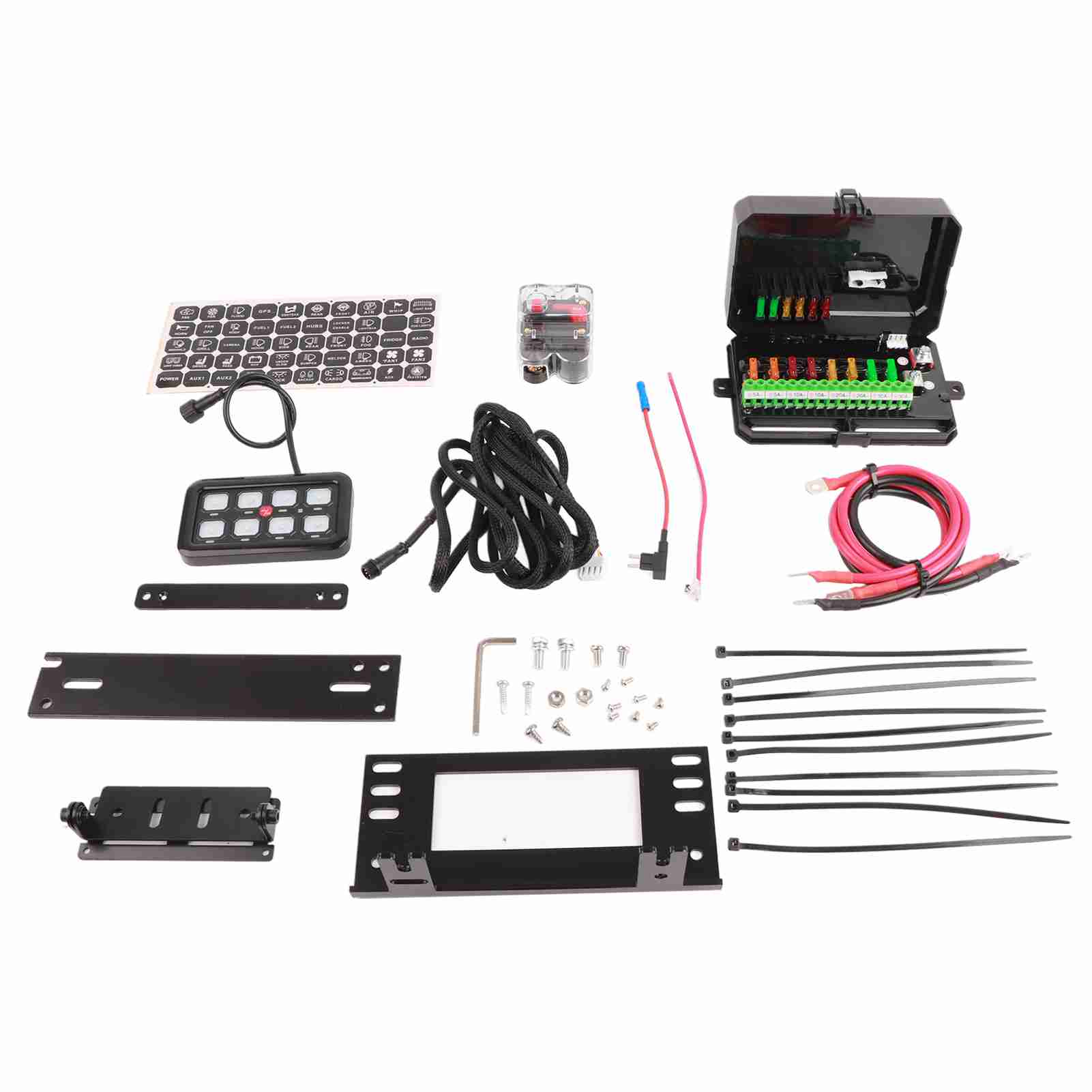 

Панель с 8 тумблерами и кнопками, функция автоматической регулировки яркости, с блоком предохранителей для грузовика, лодки, внедорожника, Powersp