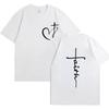 Women's Summer T-Shirt Heart Cross Shirt Fashion Print T-Shirt Women Brand Shirt Short Sleeve Top Faith Jesus Tee Shirt Clothing