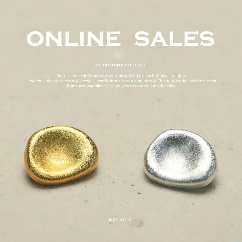 10pcs/Lot Golden Sewing Buttons For Needlework Clothing Metal Diy Crafts Supplies Retro Decoration Parts For Apparel Wholesale