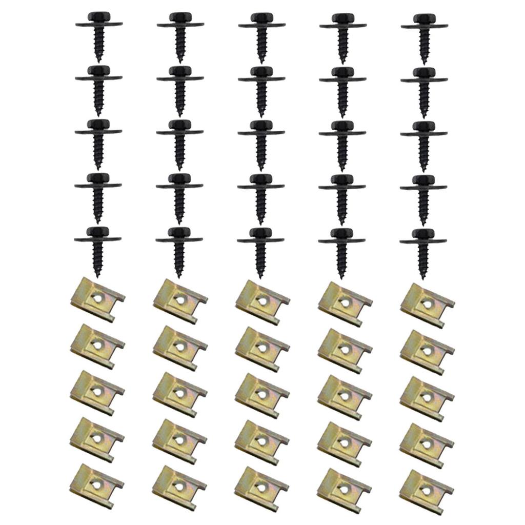 Automotive U Clips and Screws Assortment Kit, Car U Clip Assortment Kit with Screws,