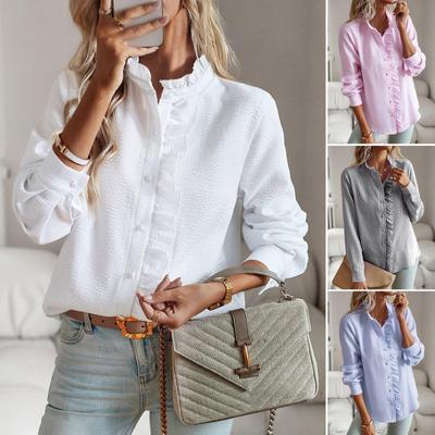 Camisa de viagem de manga comprida estilo europeu e americano feminino Diyun, coleção outono/inverno 2024