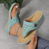 Fashion Lightweight Hollow Out Thick Sole Flip Flops Women Plus Size Clip Toe Wedge Slippers Woman Vintage Non Slip Summer Sandals Mujer