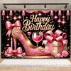 Gold Glitter Pink Blue Birthday Party Photo Backdrop Balloon Star Booth Banner Poster Adult Theme Party Decoration Supplies Gift