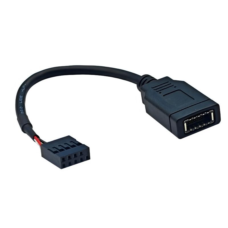

USB 2.0 9 PIN to Type E Cable Connector Motherboard Internal 9PIN to Type KEY A to USB AM PC Case Front Panel чёрный