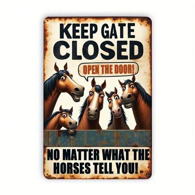 Retro Horse Metal Poster Aluminum Sign For Garage Wall