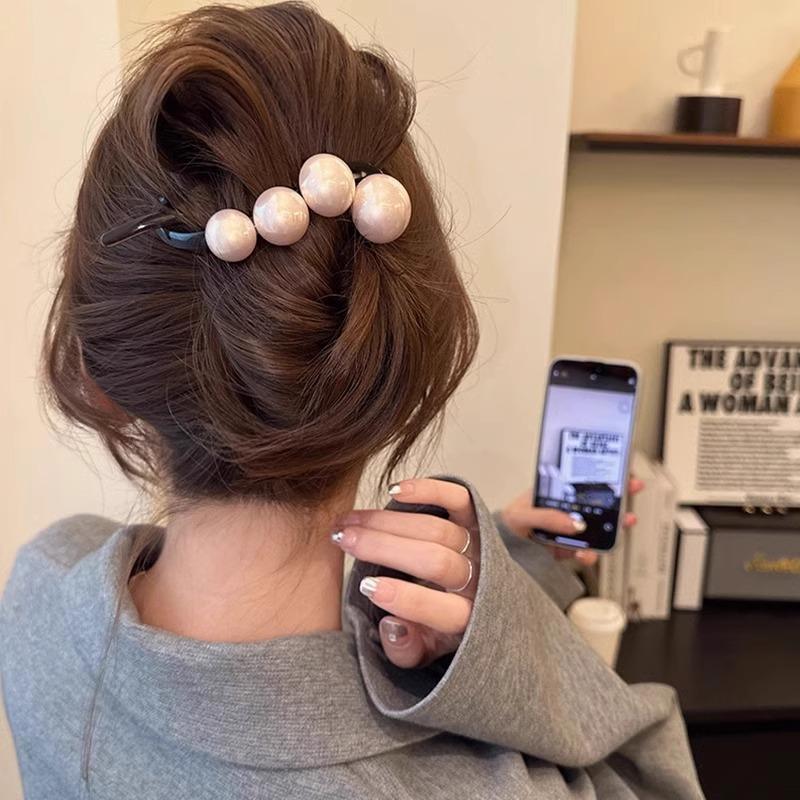 Elegant Large Simulation Pearl Hair Clip Clamp For Women New Vintage Twist Hairpins Hairgrip Barrettes Girls Hair Accessories Headwear
