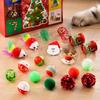 Cat Scratching Biting Toys Toy Advent Calendar, 24 Day Christmas Countdown, Includes Jingle Balls, Springs, Holiday Gifts for Cats Plush Mice, Festive