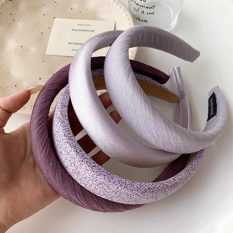 Romantisk Lilla Ansiktsvask Hårbøyler Strikk Ny Trendy Sateng Bredt Hårbånd For Kvinner Søtt Hodebånd Jenter Hårtilbehør Gaver