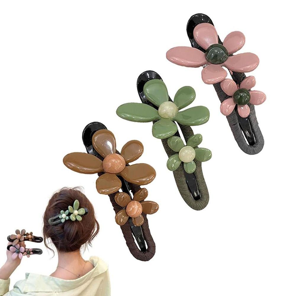 

Шпилька з ретро-квіткою, пластикові затискачі для волосся, модні аксесуари для волосся кавовий