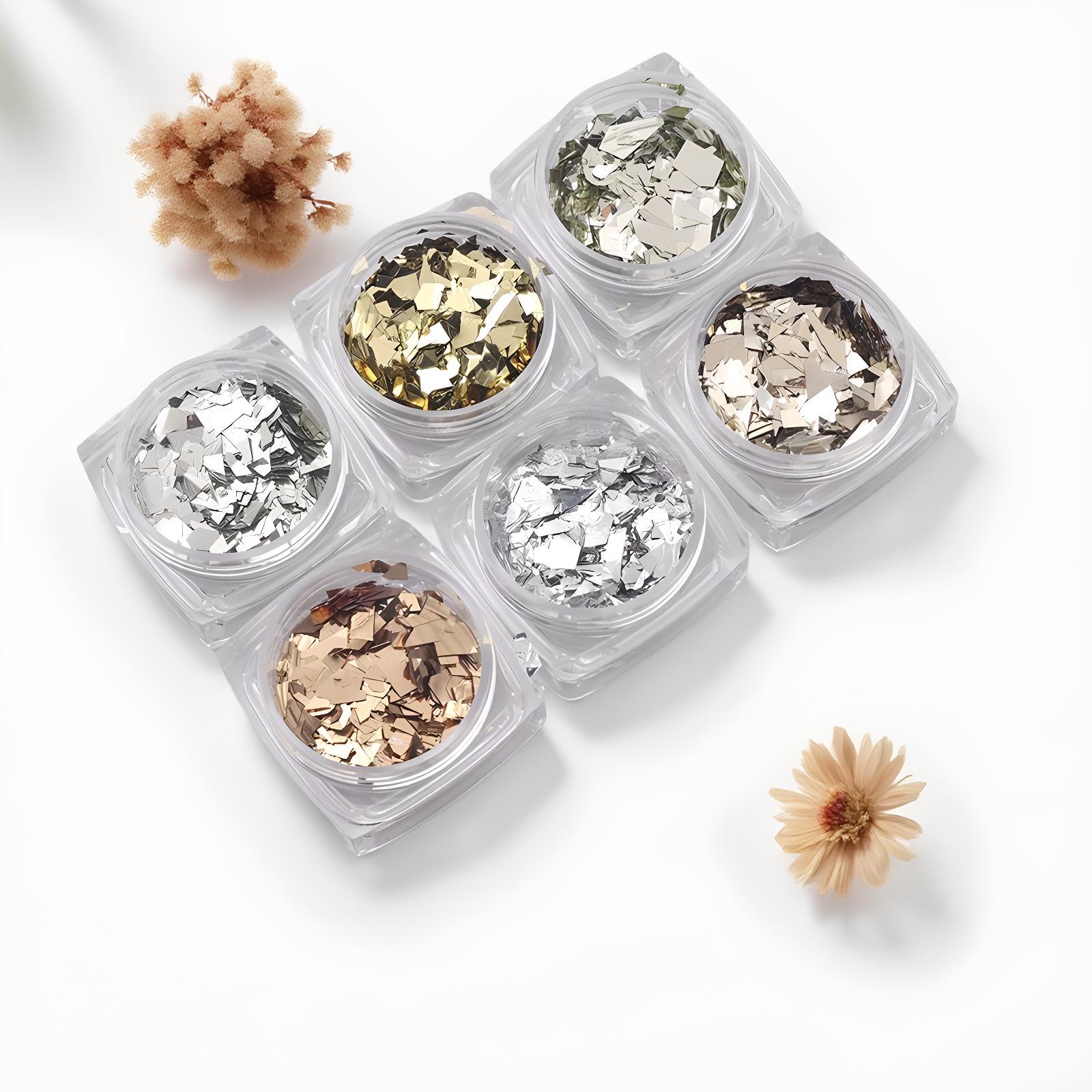 

Переливающиеся наклейки для нейл-арта «Аврора»: Конфетти из бумаги, целлофана, хлопьев и блесток