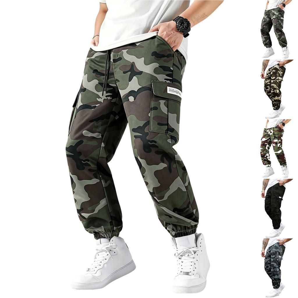 Men's Cargo Pants with Multiple Pockets Joggers Casual Athletic Tapered Sweatpants