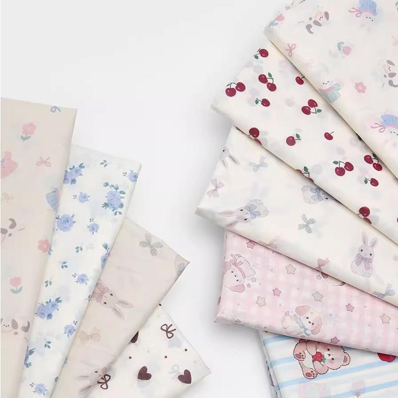 0.5m/1m/2m Thin Waterproof Down Jacket Printed Fabric for Winter Vests Children's Clothing Decorative Cloth DIY Sewing Fabrics