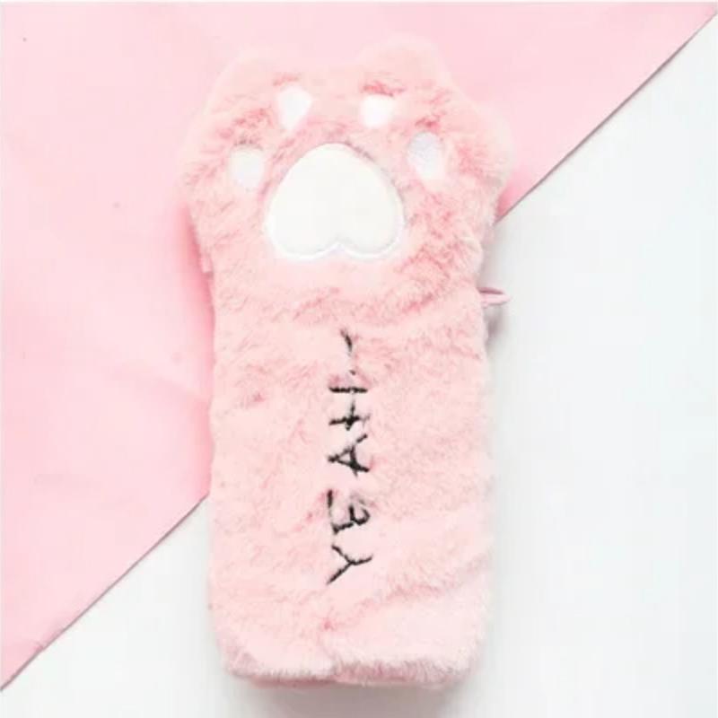 1PCS Plush Cat Claw Pencil Case Wallet Student Large Capacity Stationery Bag Pencil Bag Japanese Style Stationery Bag Study Supplies