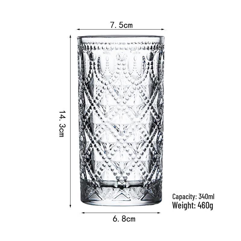 LISM Engraved Diamond Pattern Glasses Set