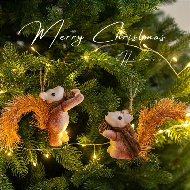 Durable Foam Christmas Squirrel Ornament Party Hanging Decoration For Homes Office Party Holiday Decorative Accent