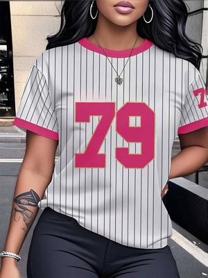 Women's Soft and Casual Short-sleeved T-shirt for Spring and Summer, Perfect for Casual Wear In Spring and Summer with a Sporty and Fashionable Style.