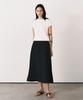 Aesmoeo Selina Slit Banding Skirt (Black)