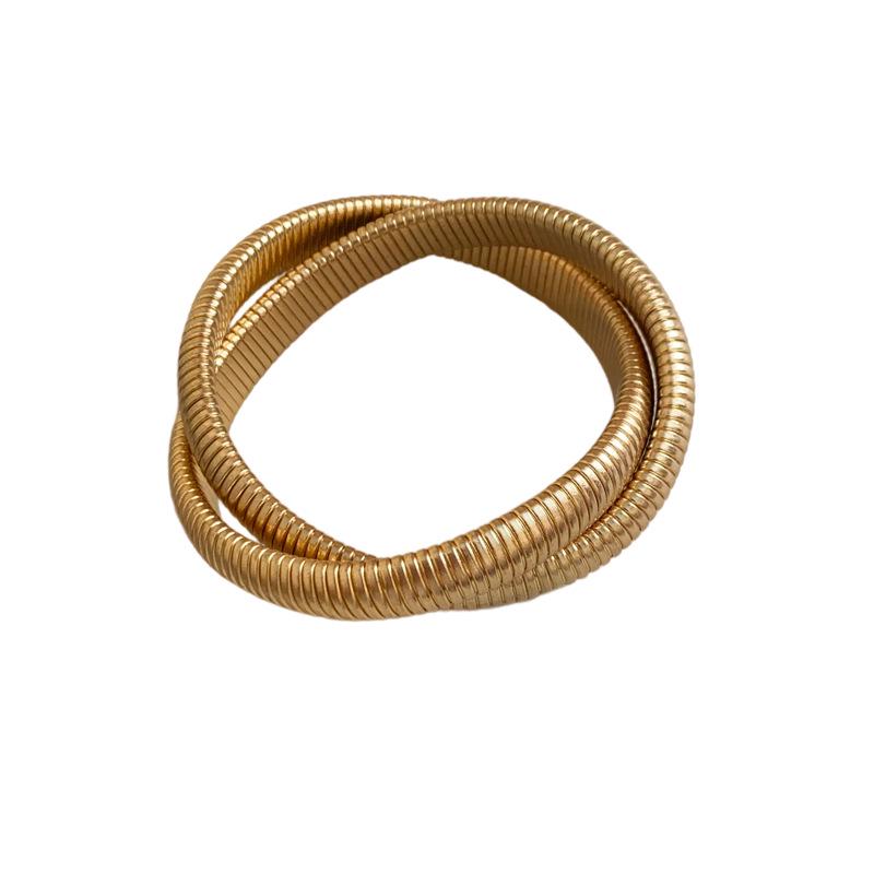 European & American Metal Spiral Bangle: Exaggerated Fashion Luxury Bracelet for Women