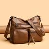Dámská taška Vintage taška přes rameno Vícekapsá velkokapacitní taška crossbody