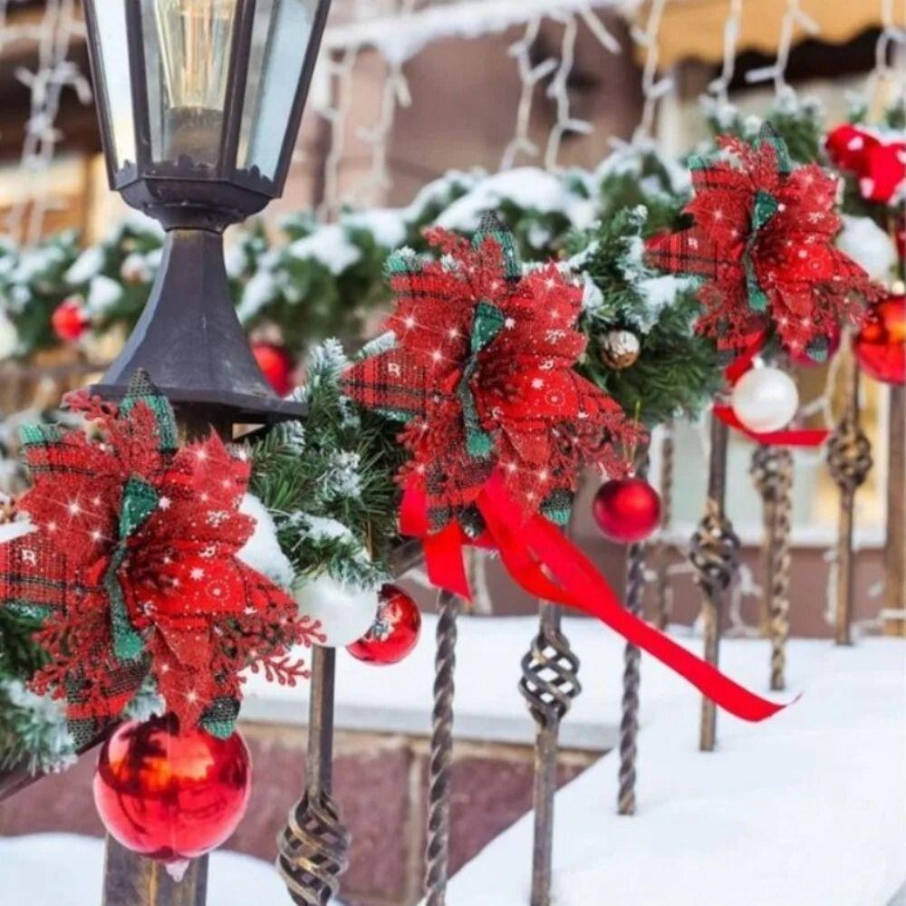 5Pcs/set Fake Fake Flowers DIY Christmas Wreath Accessories  Party Supplies