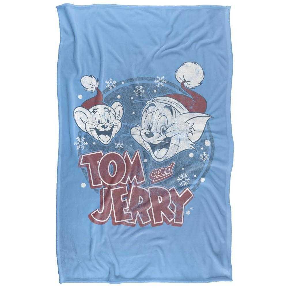 Tom And Jerry Santa Hat Christmas Blanket