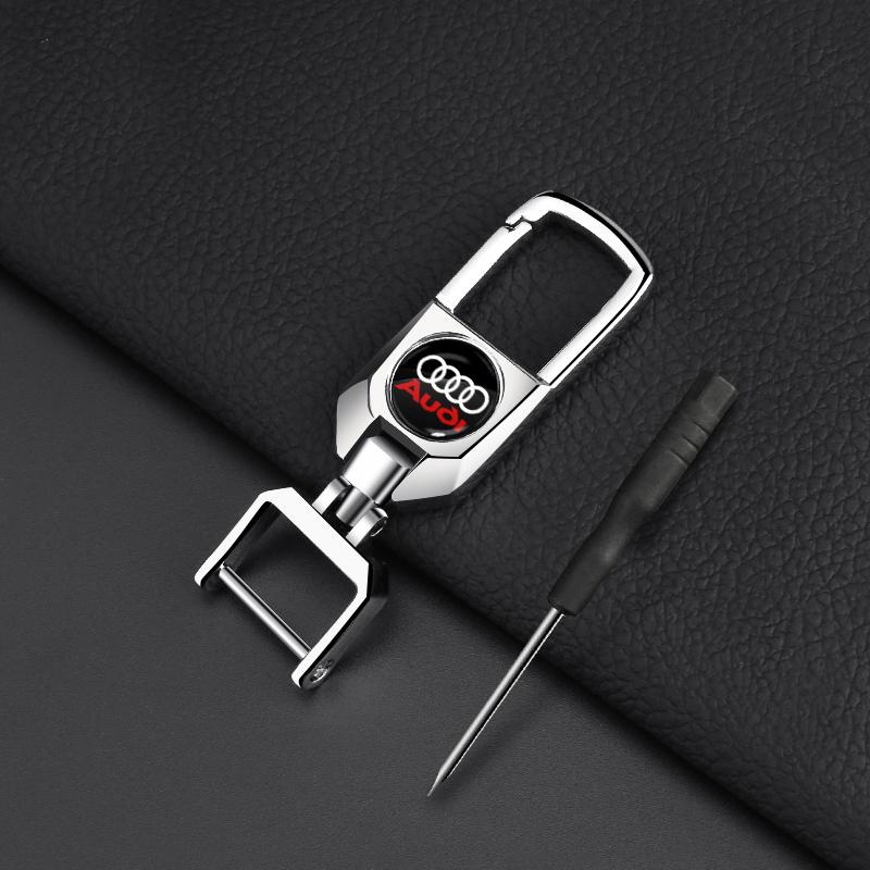 Leather Key Chain Car Keyring Pendant Keychain Car Accessories For Audi S4 S3 S5 S6 S7 S8 RS3 RS4 RS5 RS6 A6L A4L A3 A4 A7 A5 Q3 Q5L Q7 Q2L TT