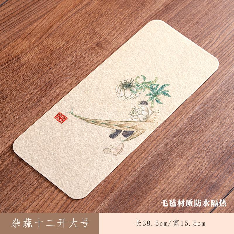 Miscellaneous Vegetables Rectangle Tea Table Mats Luxury Drink Coaster Household Dinner Table Cloth Mat Tea Ceremony Ornaments