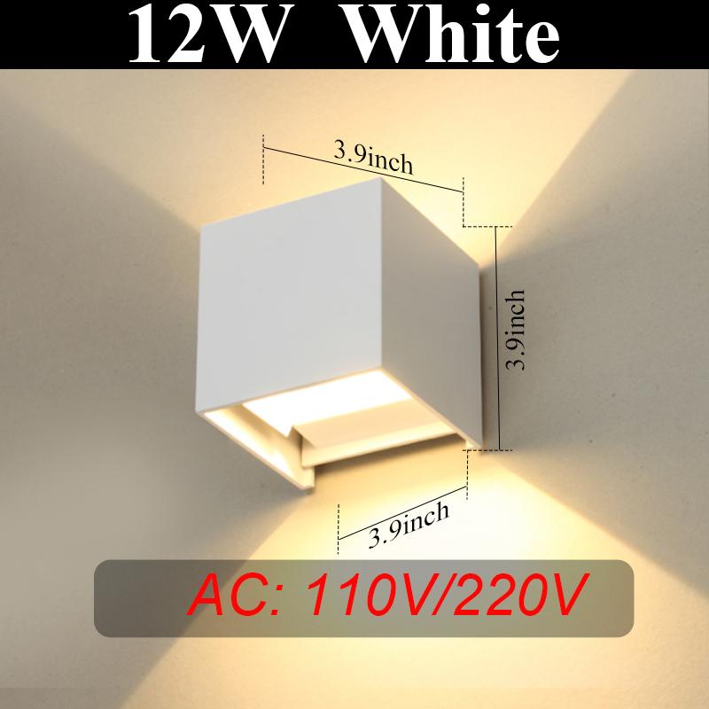 Lămpi de perete cu LED Aplică de perete interioară IP65, aluminiu, rezistent la apă, pentru interior, exterior, lămpi de perete, pentru exterior, pentru sufragerie