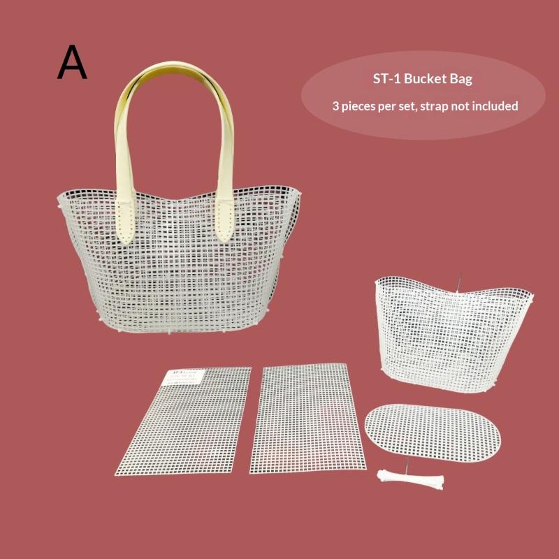1 Set Black Mesh Plastic Embroidery Handwoven Bag Diy Tool Kit Wallet Diy Material For Craft Lovers