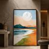 Landscape Wall Art Coastal Mountain Sunset Scenery Canvas Painting Modern Abstract Poster Prints Bedroom Living Room Wall Decor