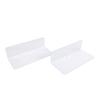 2 Pack Adhesive Floating Shelf Wall Mounted Storage Shelf Display Rack Carbon Steel for Bathroom Kitchen Office White