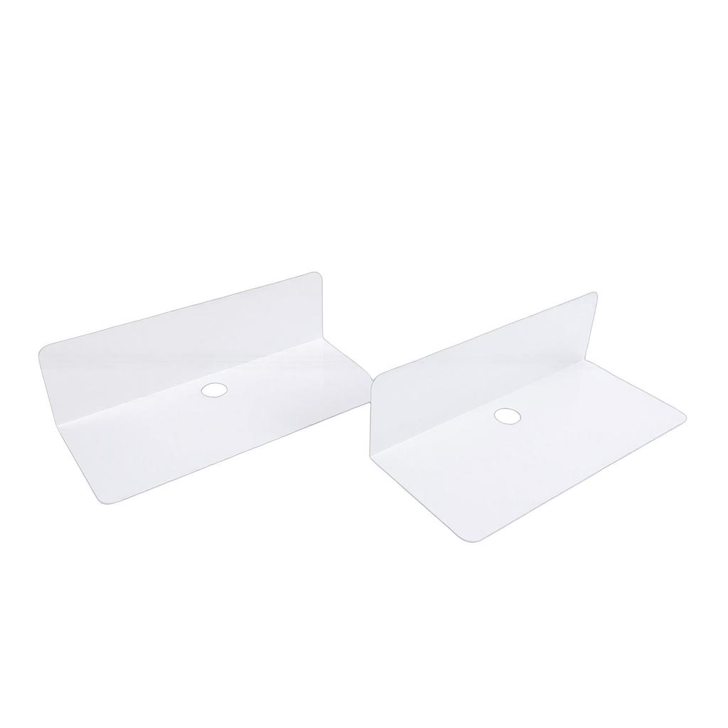 2 Pack Adhesive Floating Shelf Wall Mounted Storage Shelf Display Rack Carbon Steel for Bathroom Kitchen Office White