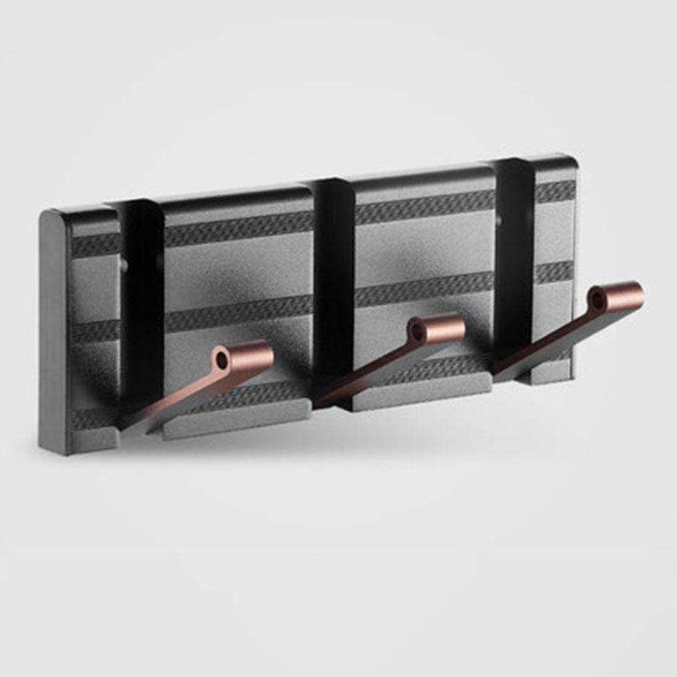 Invisible Folding Wall Hook Black Sliver Gold Aluminum Hallway Bathroom Lavatory Door Clothes Towel Storage  1 2 3 4 5 6 Hooks