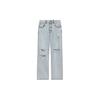 Ss24 Water-Washed Vintage Distressed Low-Rise Zipper Denim Jeans Men Bottoms Light-Blue WD-DP0-24-329-M-IC